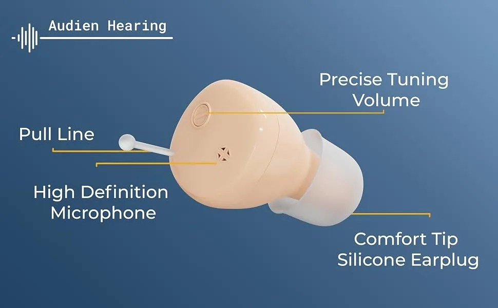 Audien Hearing EV3 Rechargeable Hearing Amplifier to Aid and Assist Hearing, Rechargeable and Nearly Invisible - audien hearing