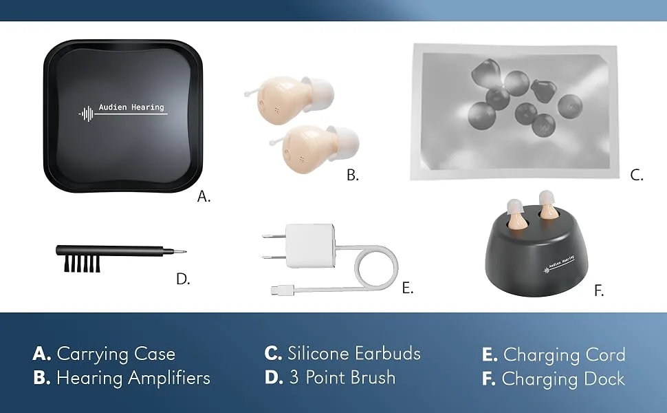 Audien Hearing EV3 Rechargeable Hearing Amplifier to Aid and Assist Hearing, Rechargeable and Nearly Invisible - Hearing amplifiers