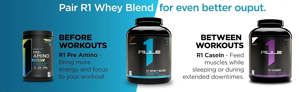 R1 Whey Blend, 28 Servings, Chocolate Fudge - Pair R1 Whey Blend for even better output