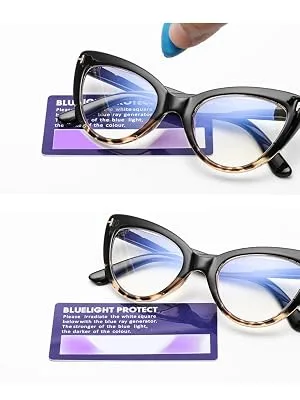 Womens Cute Oversized CatEye Blue Light Blocking Reading Glasses Big Eyeglass Frames Large lens Computer Readers Blue Light-black 2.25 x - product information 6