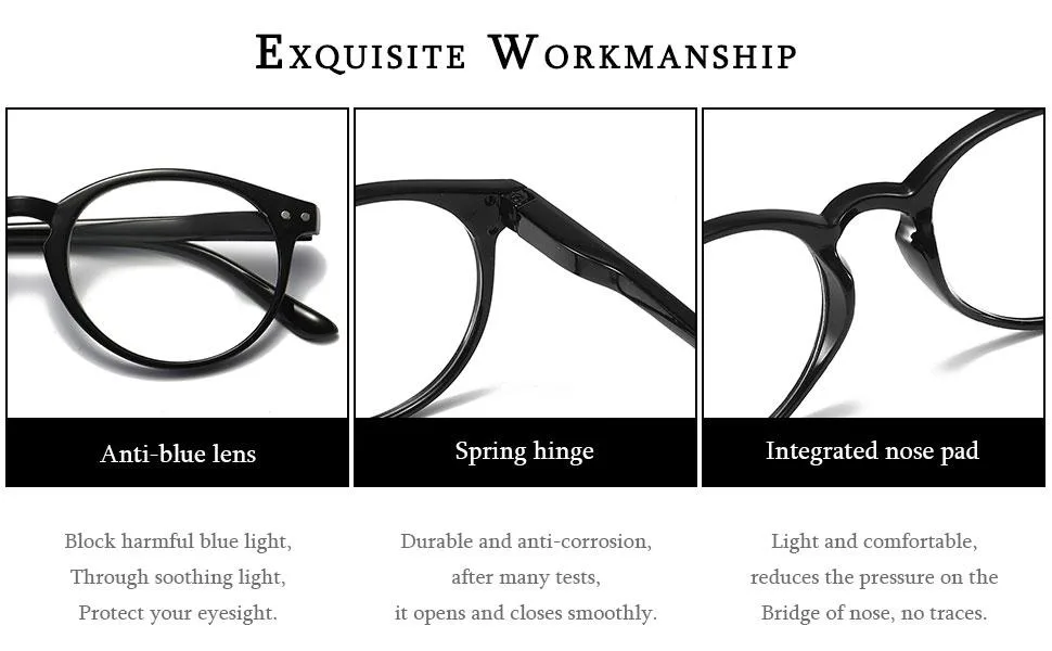 VEVESMUNDO Blue Light Reading Glasses Computer Readers for Women Men 4 Pcs Eyeglasses - Blue Light Blocking 2.0 x - blocking blue light computer eyeglasses blue light protection,anti blue light reading glasses,