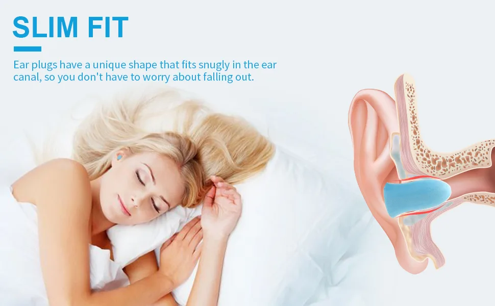 Slim Size Foam Ear Plugs for Small Ear Canals Women, Kids, 100 Pairs, 35dB SNR Noise Canceling Sound Blocking Reduction Earplugs for Sleeping, Snoring, Work, Shooting, Studying, Loud Noise, Lake Blue - product information 3