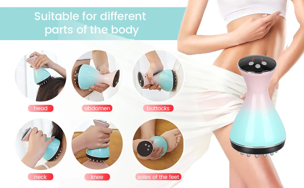 Scienlodic Electronic Micro-Current Dry Brush for Cellulite Lymphatic Massage, Heating Vibration Lymphatic Handheld Lymphatic Massager Basic - electronic gua sha dry brushing body brush set cellulite massager scraping lymphatic drainage skin