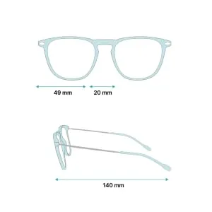Nooz Optics Reading Glasses - Square Shape - Magnifying Readers for Men and Women - Dino Model Essential Collection +1.5 Crystal - Alba_Tech