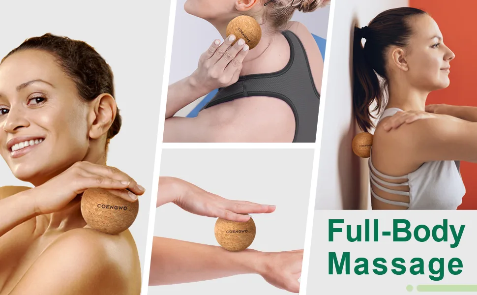 Cork Massage Ball, COENGWO Deep Tissue Muscle Tension Therapy Ball for Trigger Point Therapy, Muscle Soreness, Yoga Therapy, 3 Inch 3'' - ball for trigger point therapy