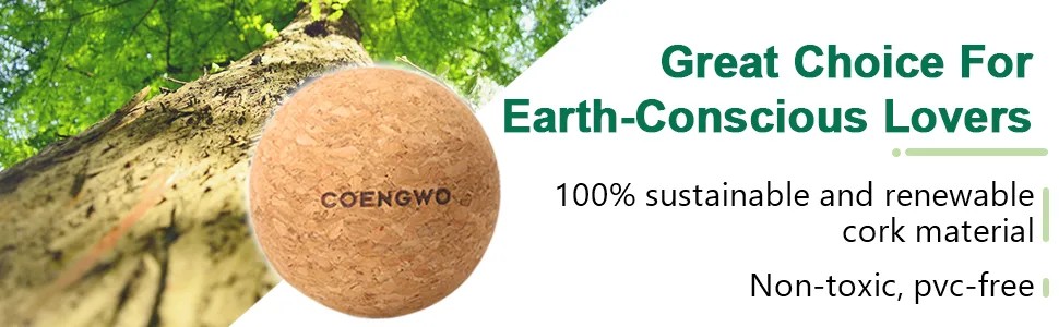 Cork Massage Ball, COENGWO Deep Tissue Muscle Tension Therapy Ball for Trigger Point Therapy, Muscle Soreness, Yoga Therapy, 3 Inch 3'' - cork ball