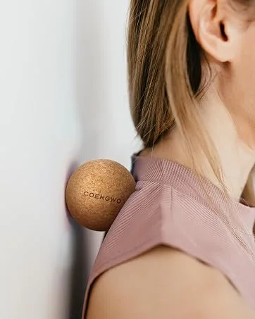 Cork Massage Ball, COENGWO Deep Tissue Muscle Tension Therapy Ball for Trigger Point Therapy, Muscle Soreness, Yoga Therapy, 3 Inch 3'' - cork massage ball