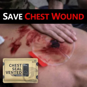 RHINO RESCUE Tactical Trauma Kit Emergency First Aid Stop The Bleed IFAK Refill Supplies Combat Wound Care Dressing Pack - Chest Seal