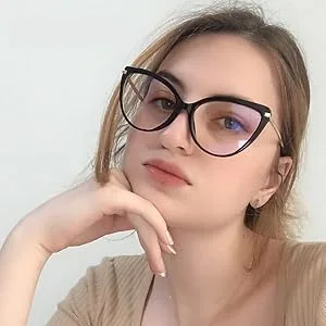 Blue Light Blocking Glasses Women - LJCZKA Anti Eye satrain Computer Cat eye Eyeglasses Cateye Clear Frame Red - Blue Light Blocking Glasses