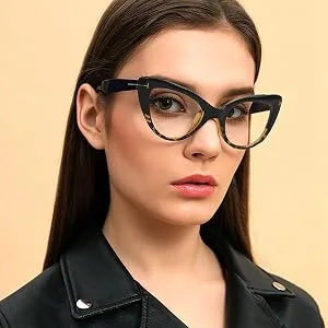 Cat Eye Frame Ladies Computer Reading Glasses Stylish Blue Light Blocking Readers for Women 2 Pairs 2.00 2 Pairs 2.0 x - blue light