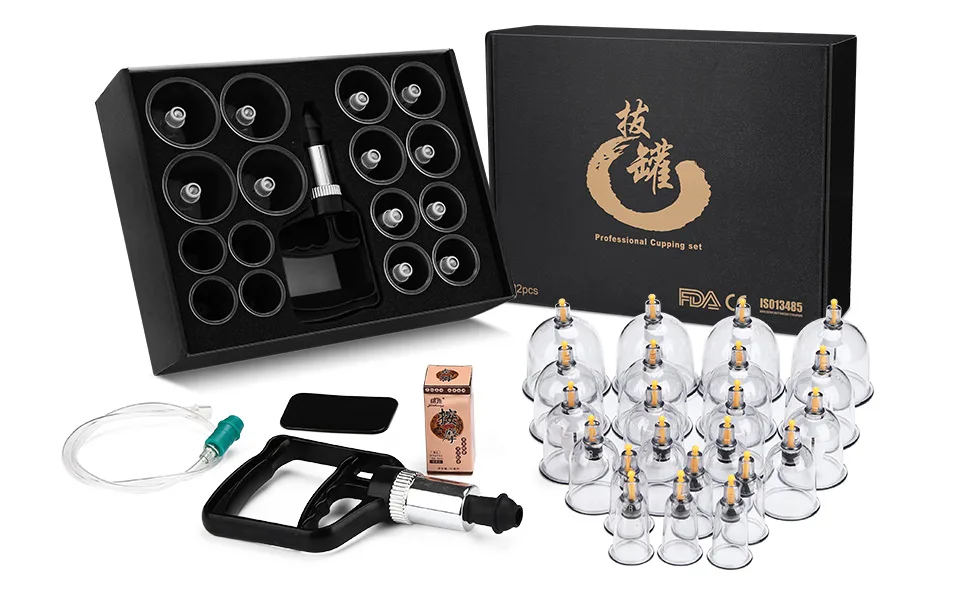 Cupping Set Professional Chinese Acupoint Cupping Therapy Sets Suction Hijama Cupping Set with Vacuum Magnetic Pump Cellulite Cupping Massage Kit 22-Cup - product information 7