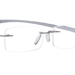 Reducblu Rimless Reading Glasses for Women and Men - Small Lenses Readers Silver 2.5 Diopters - Durable Temples No Easy Broken