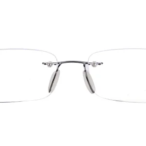 Reducblu Rimless Reading Glasses for Women and Men - Small Lenses Readers Silver 2.5 Diopters - Reducblu Comfortable Frame Rimless Readers
