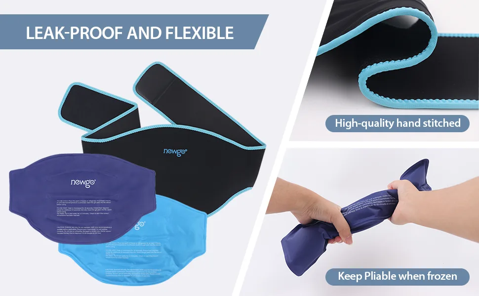 NEWGO Gel Ice Pack for Back Pain Relief, 2 Pack Hot Cold Ice Packs Belt for Back Injuries, Sore Back, Sciatica Nerve Pain, Spinal Injuries, Herniated Disc, Muscle Spasm - ice pack for back