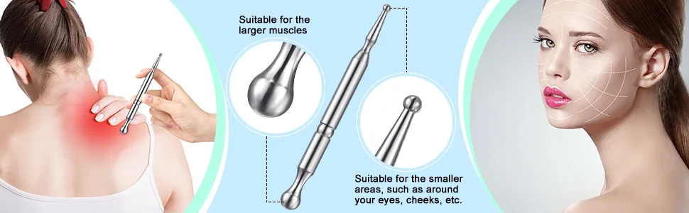Stainless Steel Acupressure Bar Massage Pen Manual Acupressure Pen-Deep Tissue Massage Tool Relaxing Acupuncture Tools Massage Tools for Full Body Relaxing - product information 2