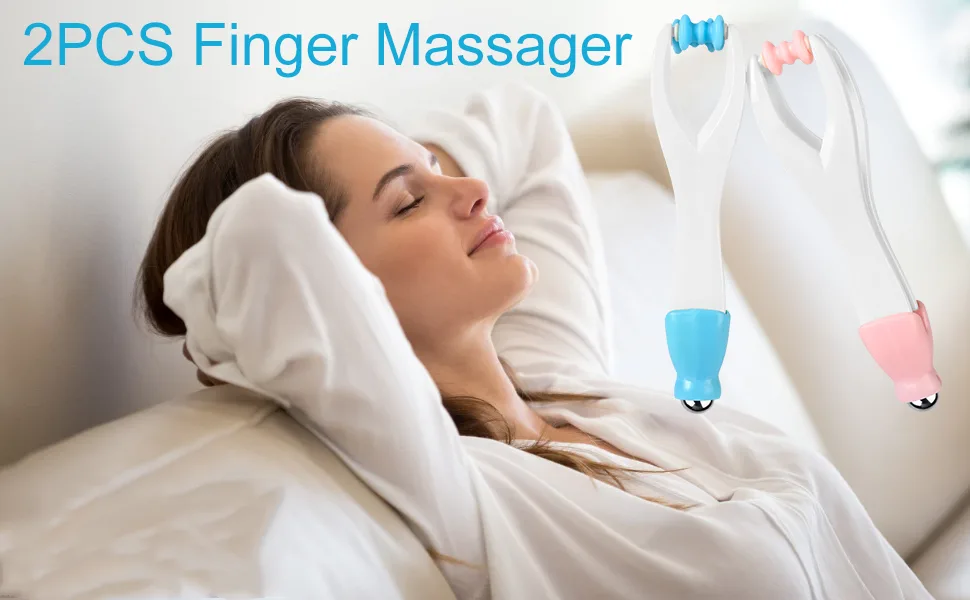 2PCS Finger Massager Dual Sided Hand Massage ?Roller Tool - Hand Handheld Steel Ball Run Blood Circulation Tool - Hand Roller for Arthritis and Carpal - Stress Relief, and Pain Relief - product information 1