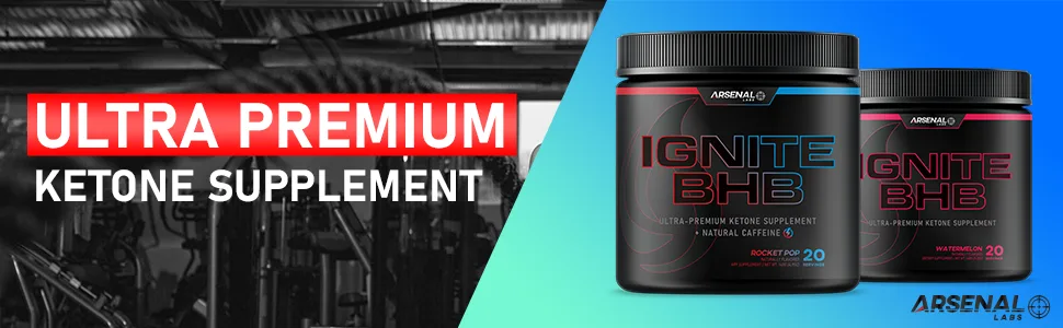 Ignite BHB + Caffeine Premium Endurance Formula for Increased Muscle Growth, Recovery, and Energy | Award Winning Taste | Rocket Pop | 20 Servings Rocket Pop (Caffeinated) - real ketones drink