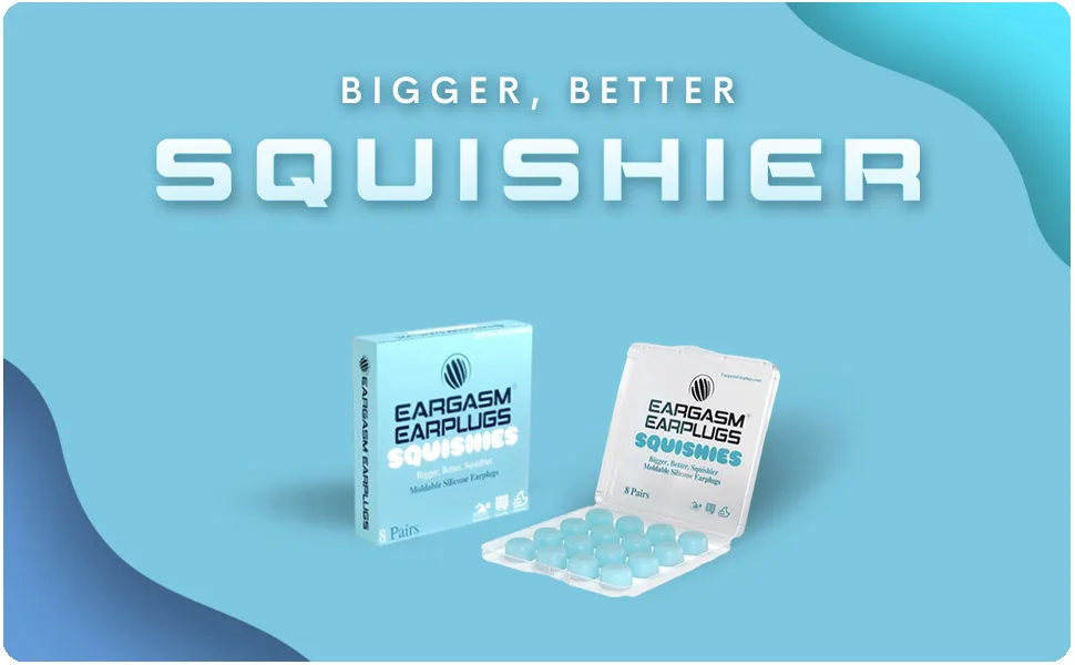 Eargasm Squishies - Moldable Silicone Earplugs for Sleep - Noise Reduction - Noise Cancelling - 8 Pairs - Forms Seal Great for Swimming Sleeping Studying - Eargasm Squishies