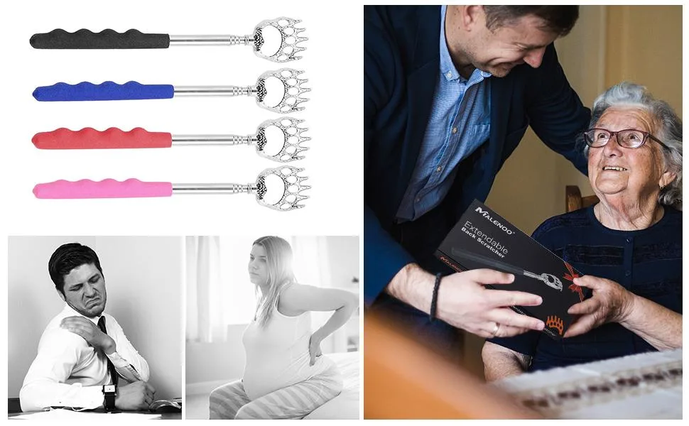 4-Pack Back Scratcher for Women Men Extendable Bear Claw Automatic Telescoping Metal Dog Retractable Sturdy Unique Adjustable Back Scratchers Massager - product information 3