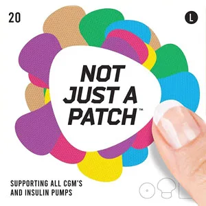 Not Just A Patch X-Patch CGM Sensor Patches (20 Pack)- Water Resistant & Durable for Active Lifestyle for 10-14 Days- Dexcom G6 Adhesive Patches, Omnipod & Freestyle Libre 2 Sensor Covers- Multi Color Multi Colored - Designed by Diabetics for Diabetics