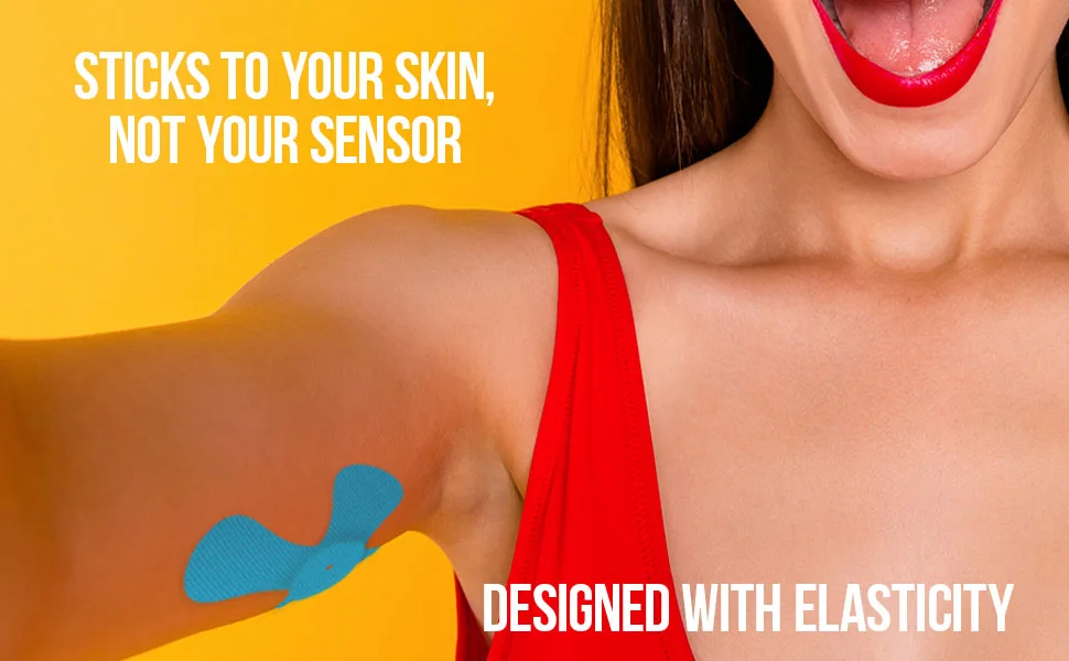 Not Just A Patch X-Patch CGM Sensor Patches (20 Pack)- Water Resistant & Durable for Active Lifestyle for 10-14 Days- Dexcom G6 Adhesive Patches, Omnipod & Freestyle Libre 2 Sensor Covers- Multi Color Multi Colored - Sticks to Your Skin, Not Your Sensor Designed with elasticity – just like your skin and muscles.