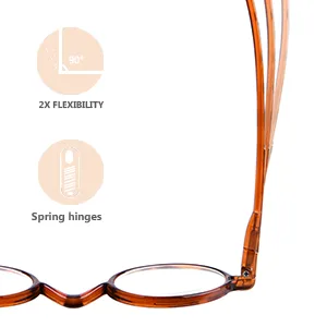 Reducblu Reading Glasses with Spring Hinge for Women and Men - Professor Style Round Readers Blue Stripe 1.0 Diopters - Spring Hinges make Reading Glasses More Flexible