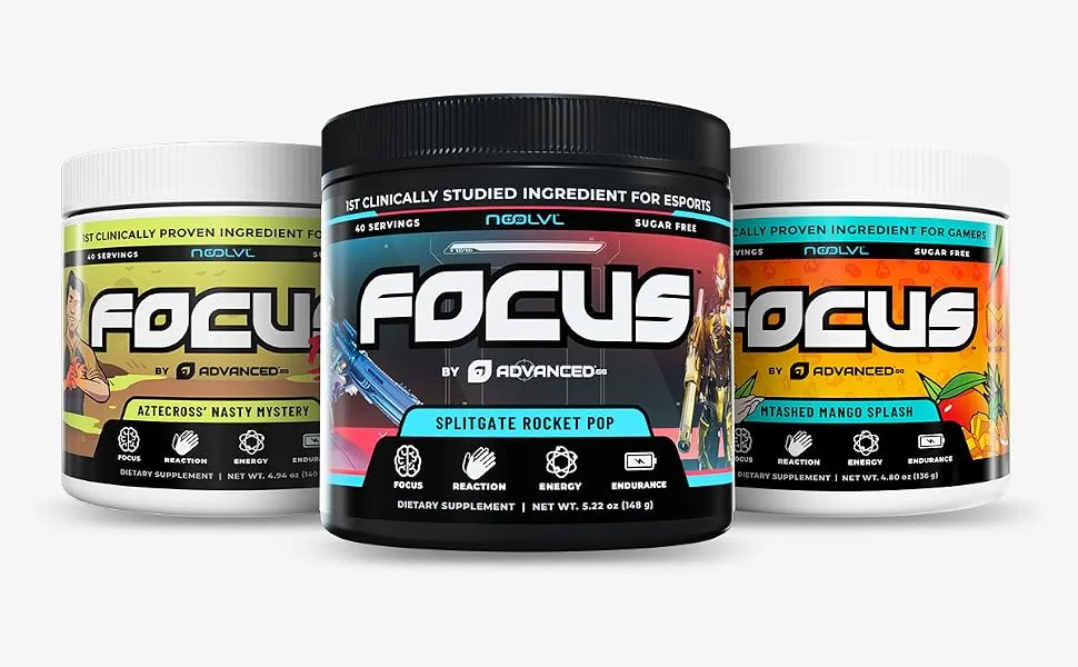 Focus by ADVANCED | Focus and Concentration Formula with NooLVL | Mental Clarity & Energy Boost for Gaming, Work & Study | Sugar Free & Keto Friendly | (40 Servings) (SirD’s Sour Watermelon) - focus supplement energy booster energy supplement mood booster