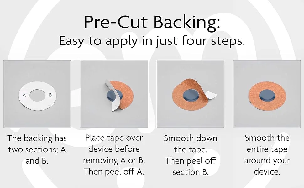 ExpressionMed - Adhesive Patch for Freestyle Libre (5-Pack) - Made in The USA, Waterproof, Split Backing, CGM Tape (Heart Variety Pack) - how to apply expressionmed tapes for freestyle libre