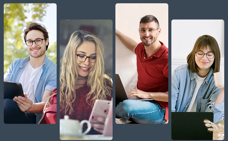 Blue Light Blocking Glasses for Women Men Computer Glasses Non Prescription Glasses Frames Black+grey - blue light blocking glasses women filter computer glasses non prescription fake glasses frame