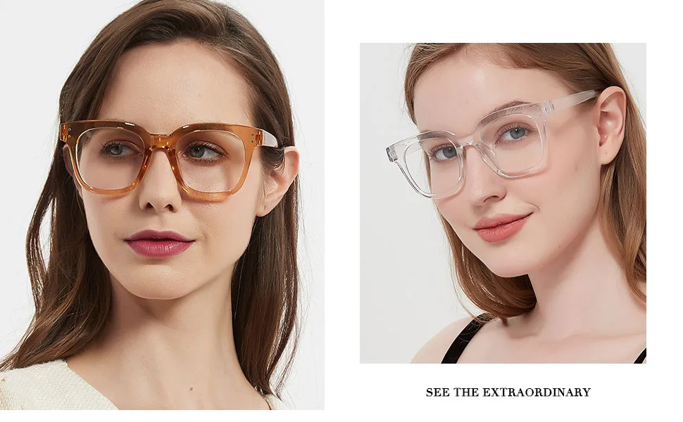 Blue Light Blocking Glasses Women Computer Screen Oversized Bluelight Blocker for Big Heads Anti Eye Strain Square Black Orange Frame (2pack)black+orange | Anti-blue Light Lens - blue light glasses for women oversized