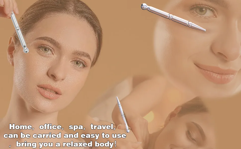 Acupuncture Pen, Facial Reflexology Tools Stainless Steel, Trigger Point Massager Tool, Deep Tissue Massage Tool - product information 2