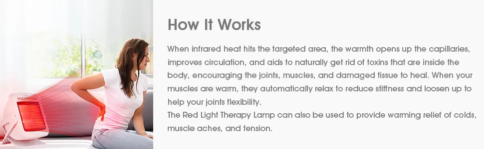 Hangsun Infrared Light Therapy Heating Lamp Red Light Heat Device IL80 for Back, Muscle, Knee, Joint, Neck, Shoulder Pain Relief - product information 2