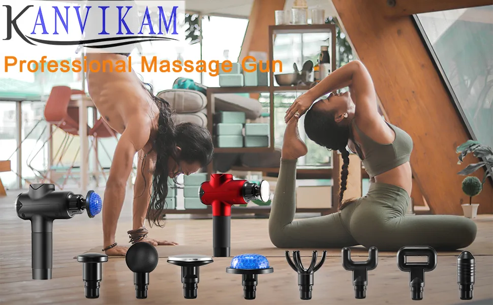 Heated Massage Gun Deep Tissue Include Heat&Cold Head,Adjustable Temperature(35-65? ),20 Speeds,14mm Amplitude Muscle Massager Gun for Gym Home Outdoors Post-Workout Pain Relief Red - product information 1