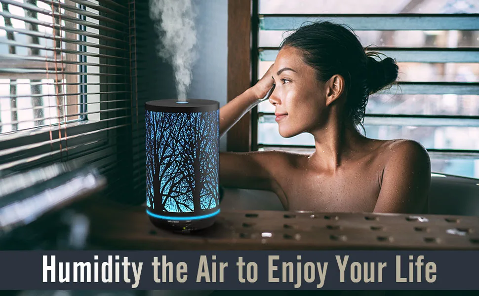 300ML Essential Oil Diffuser, Metal Aromatherapy Diffusers, Diffusers for Essential Oils for Large Room Home - Humidity the Air to Enjoy Your Life