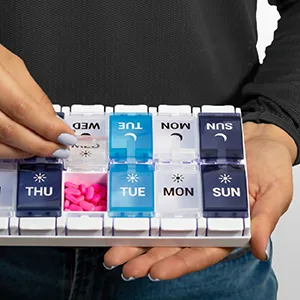 Medcosa 7 Days Pill Case | Goodbye Spilled Pills | AM & PM Medicine Organizer | 2 Times A Day Supplement Box with 14 Compartments - Medcosa 7 Days Pill Case Goodbye Spilled Pills AM & PM Medicine Organizer