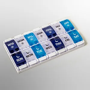 Medcosa 7 Days Pill Case | Goodbye Spilled Pills | AM & PM Medicine Organizer | 2 Times A Day Supplement Box with 14 Compartments - Medcosa 7 Days Pill Case Goodbye Spilled Pills AM & PM Medicine Organizer
