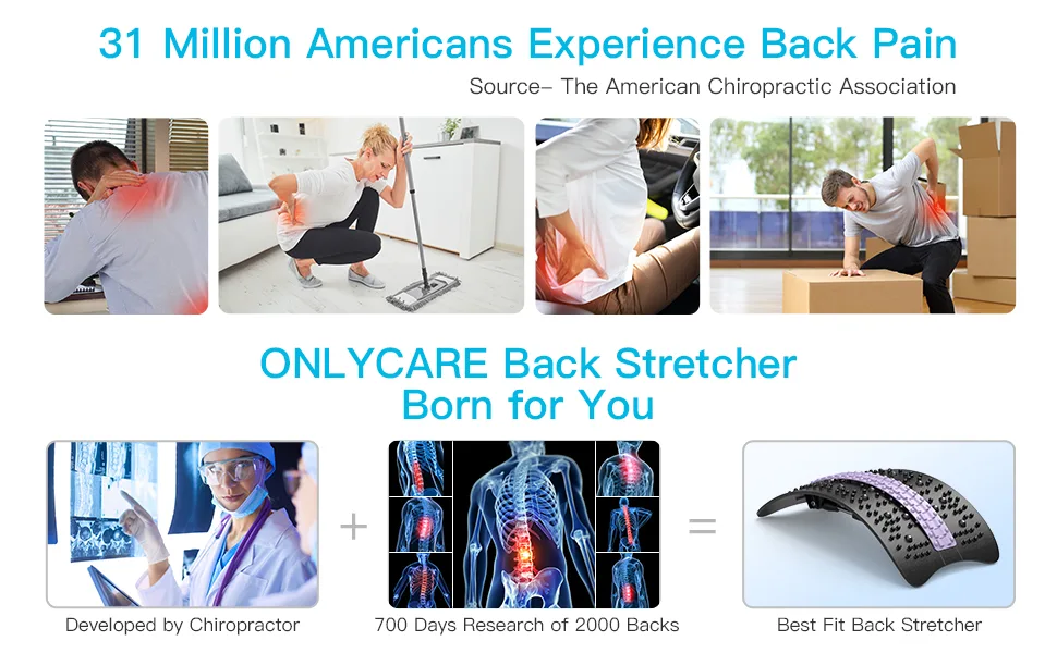2022 Upgraded Back Stretcher for Lower Upper Back Pain Relief, Fully Adjustable Back Cracker with Magnetic Massage Points, Spine Board Designed by Chiropractor for Sciatica Scoliosis Herniated Disc - Back Cracker