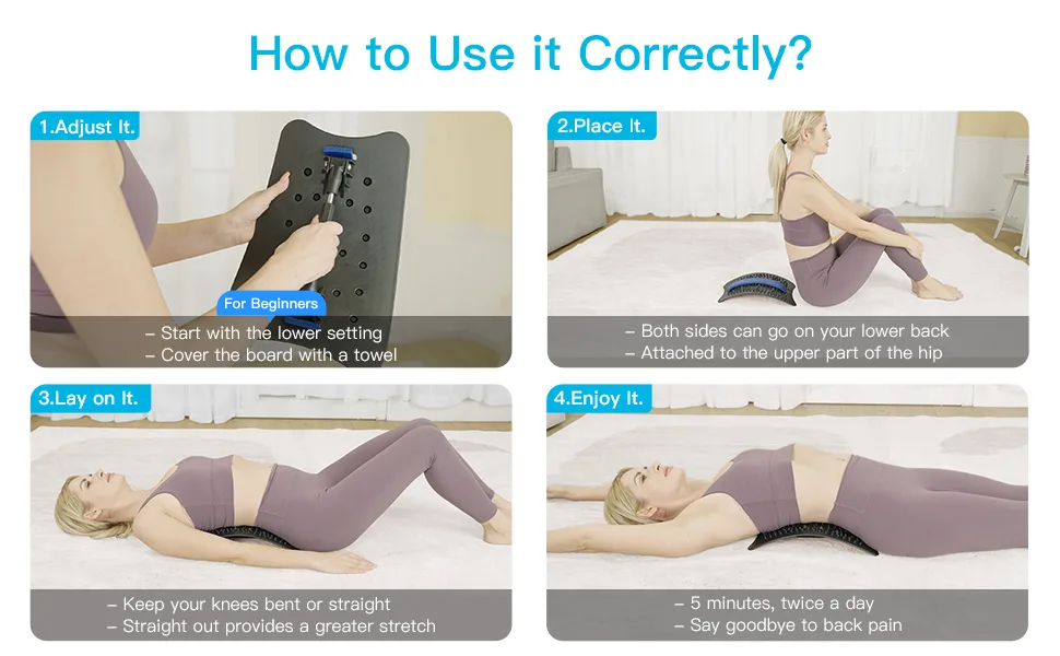 2022 Upgraded Back Stretcher for Lower Upper Back Pain Relief, Fully Adjustable Back Cracker with Magnetic Massage Points, Spine Board Designed by Chiropractor for Sciatica Scoliosis Herniated Disc - Chiropractor Board