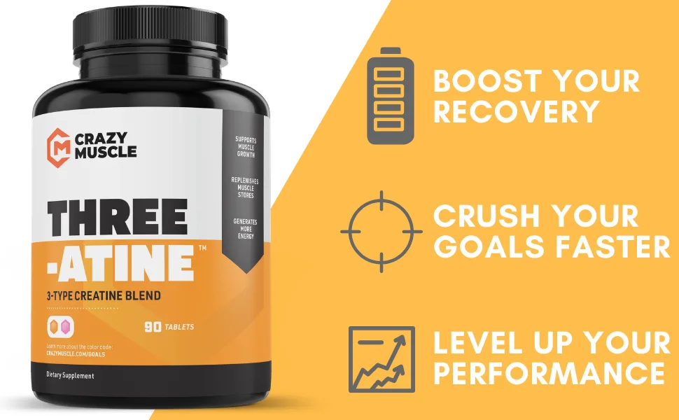 Crazy Muscle Advanced Bulking Stack (4 Product Bundle) by Crazy Muscle: Sky Rocket Your Muscle Building - creatine monohydrate pills tablets capsules pill caps capsule tablet pyruvate alphaketoglutarate