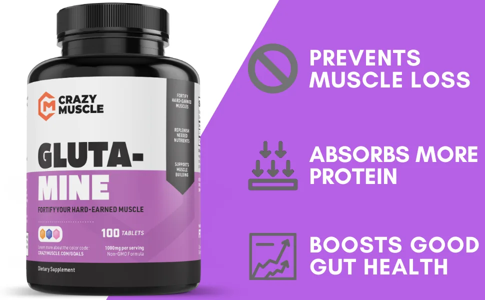 Crazy Muscle Advanced Bulking Stack (4 Product Bundle) by Crazy Muscle: Sky Rocket Your Muscle Building - Glutamine Prevents Muscle Loss | Absorbs More Protein | Boosts Good Gut Health