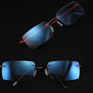 FEISEDY Rimless Progressive Multifocus Anti-Blue Light MEN Reading Glasses Computer Reader B9002(Black, 2.0x) Black 2.00x - product information 4