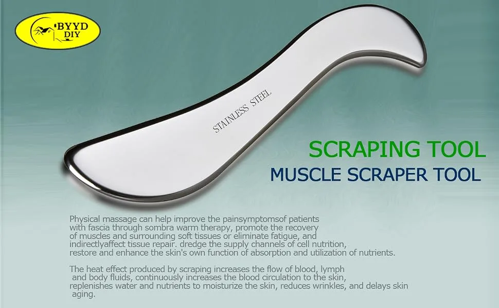 Stainless Steel Gua Sha Muscle Scraper Tool,Scar Tissue Tool,Physical Therapy Tools,Muscle Scraping Tool,Guasha Massage Scraper,IASTM Tools,Fascia Scraper,Skin Scraping Tool,Soft Tissue Massage Tool Muscle Scraper Tool(Sty… - Gua sha(S)