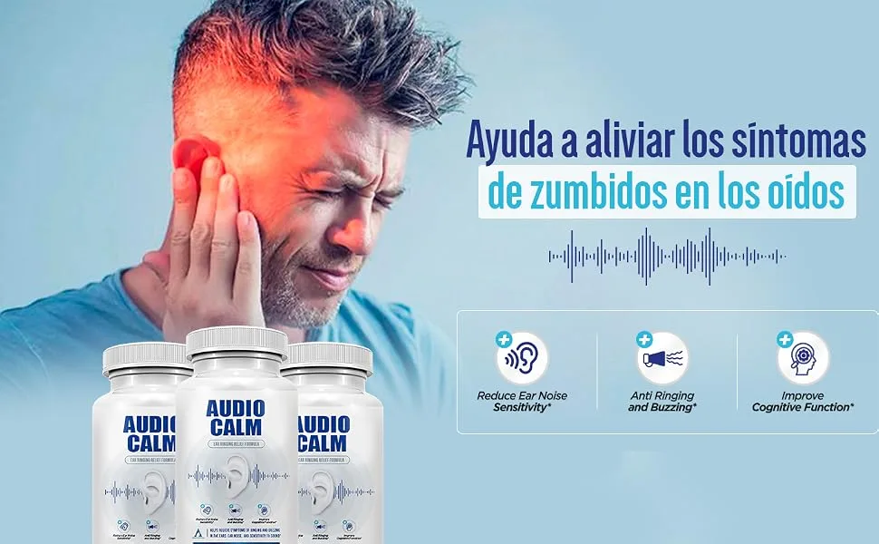 Audio Calm - Tinnitus Relief Supplement | Natural Stop Tinnitus Solution - Relieves Ear Ringing, Buzzing, Clicking | 60 Capsules (1) - main