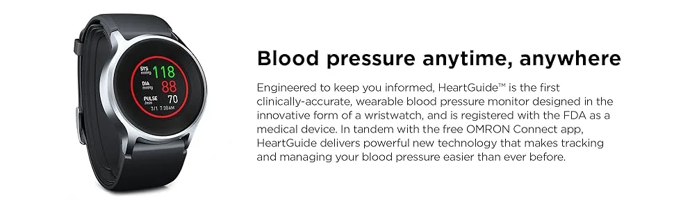 OMRON - HeartGuide Smart Watch Blood Pressure Monitor with Sleep and Activity Tracker - Large Large (Pack of 1) - Omron