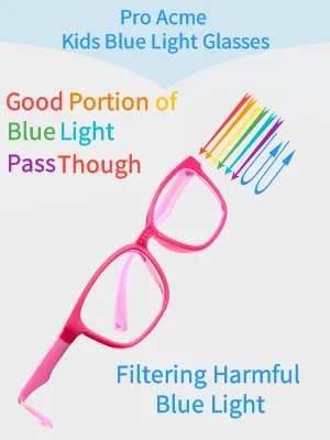 Pro Acme Blue Light Glasses for Kids Boys Girls Clear Computer Gaming TV Glasses Unbreakable Frame Matte Black 45 Millimeters - How does it work