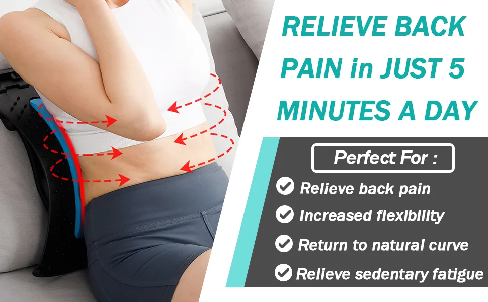 Back Stretcher, Multi-Level Back Massager Lumbar, Back Stretcher for Lower Back Pain Relief, Spine Board Deck, Pain Relief for Herniated Disc, Sciatica, Scoliosis(4 Adjustable Setting) - product information 3