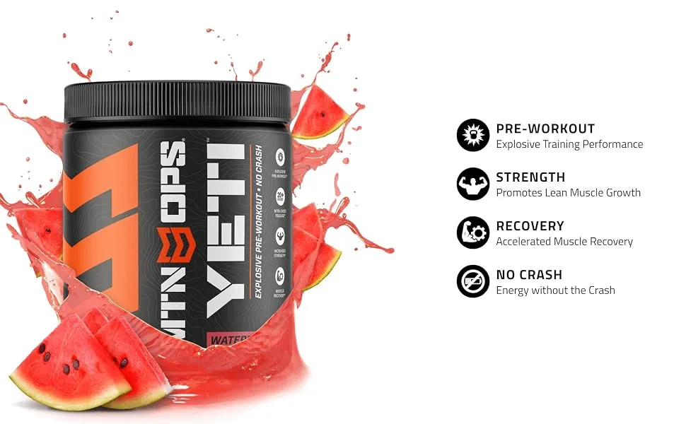 MTN OPS Yeti Monster Pre-Workout Powder Energy Drink, 30-Serving Tub, Tiger's Blood - product information 4