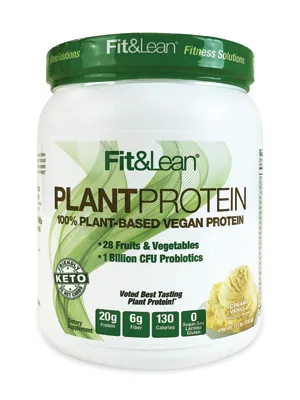 Fit & Lean Plant Protein Meal Replacement Protein Powder Vanilla, 18.72 Ounce - Fit & Lean keto plant protein vegan meal replacement powder amino acid probiotic gut health digest