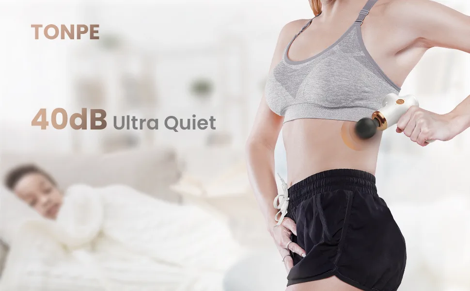 Massage Gun Deep Tissue, Tonpe Percussion Muscle Massager, Mini and Quiet Handheld Massager for Muscle Neck Back Shoulder A-white - MG11-White