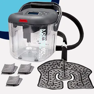 Circulating Cold Water Therapy Kit Gen 2 by Arctic Ice Clear – Ice Machine with Universal Pad 3-Strap Wrap and 4 Cold Cubes (Arctic Ice Clear Kit) - description